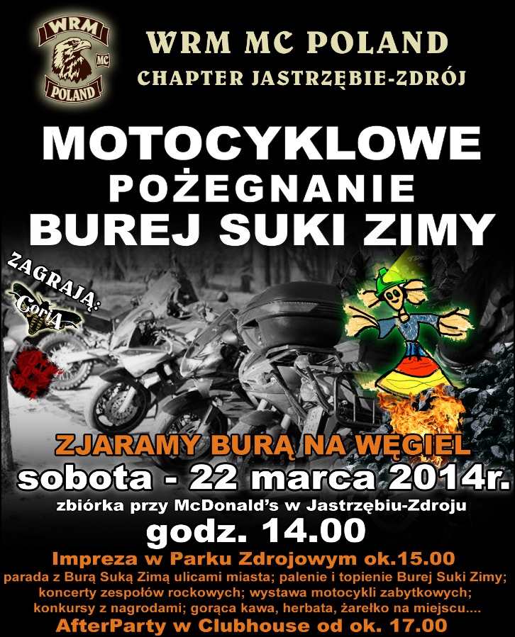 Rozpoczęcie sezonu motocyklowego Jastrzębie Zdrój - plakat