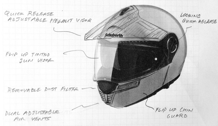 Kask Schuberth E-1 Adventure szkic